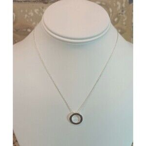 Delicate 925 Sterling Silver Disc Pendant Necklace "Mother Daughter Friend" 16"